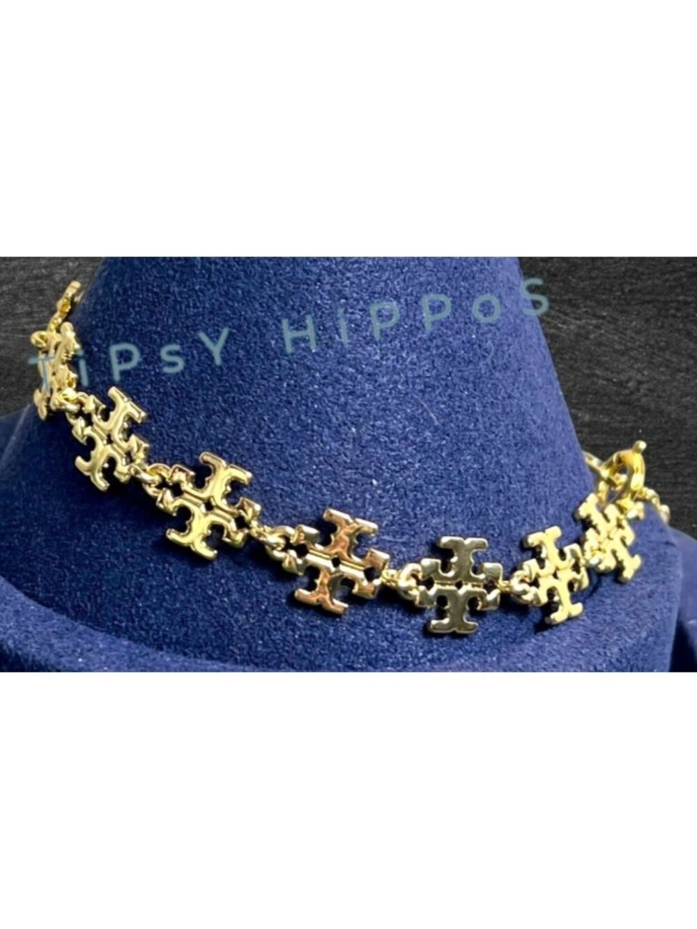 NEW!!!  Tory Burch Gold Kira Logo Clain Bracelet!